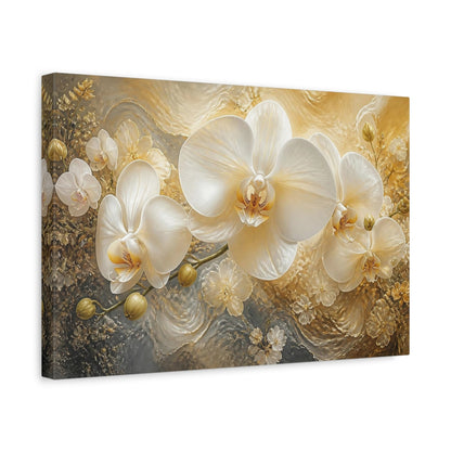 Side Mockup 4. Floral White Orchid Elegance shown as canvas print