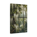 Side Mockup 4. Floral White Wisteria White Wisteria Rain shown as stretched canvas wall art