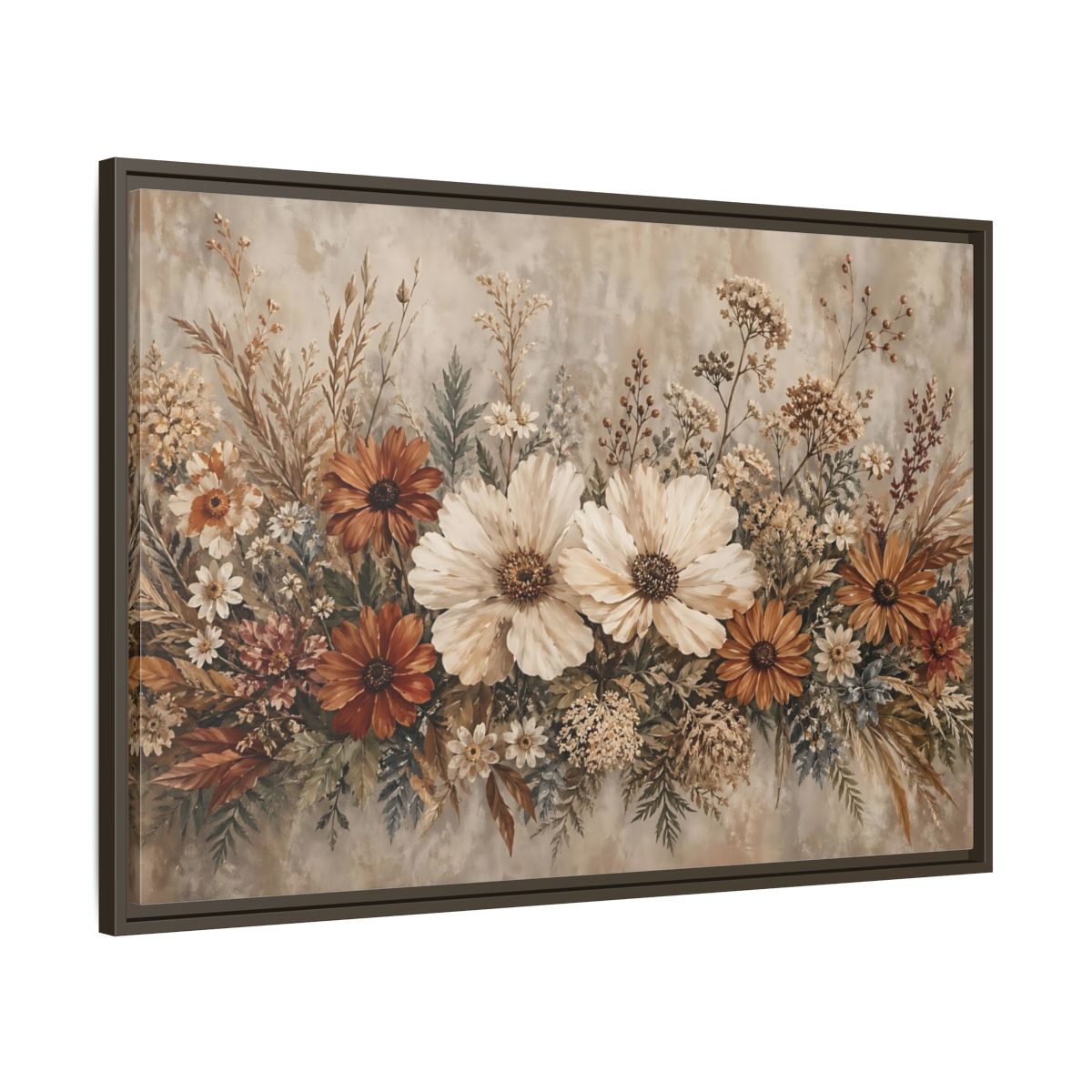 Main Mockup. Floral Wildflowers Boho Floral shown as stretched canvas wall art