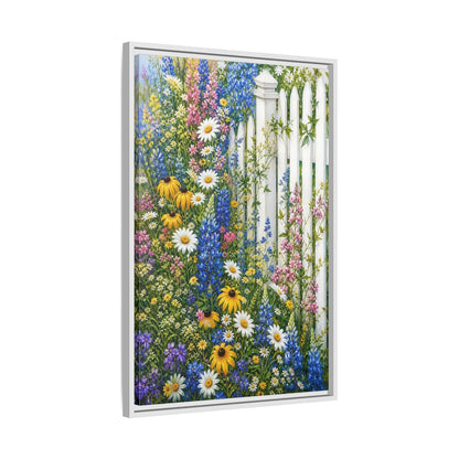 Side Mockup 10. Floral Wildflowers Colorful Wildflowers shown as stretched canvas wall art