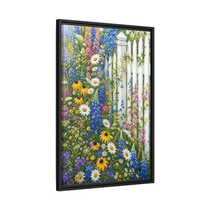 Side Mockup 14. Floral Wildflowers Colorful Wildflowers shown as stretched canvas wall art