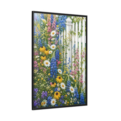 Side Mockup 12. Floral Wildflowers Colorful Wildflowers shown as stretched canvas wall art