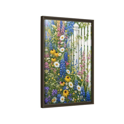 Side Mockup 2. Floral Wildflowers Colorful Wildflowers shown as stretched canvas wall art