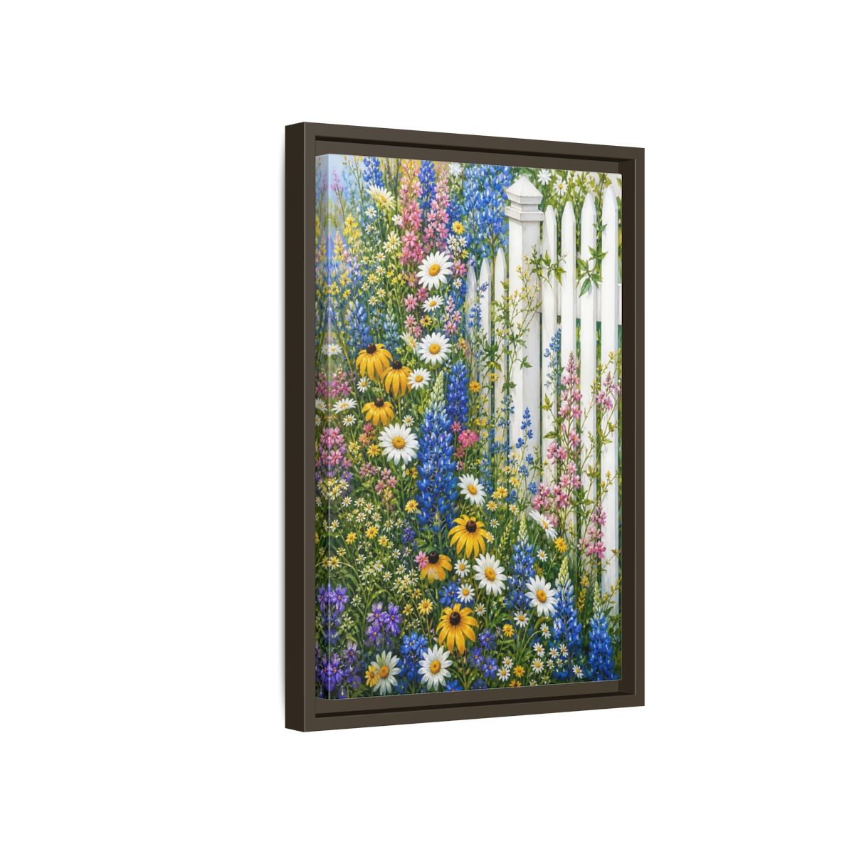 Side Mockup 5. Floral Wildflowers Colorful Wildflowers shown as stretched canvas wall art