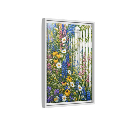 Side Mockup 4. Floral Wildflowers Colorful Wildflowers shown as stretched canvas wall art