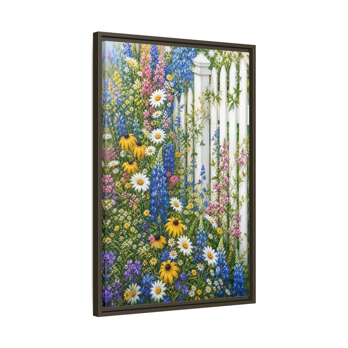 Side Mockup 11. Floral Wildflowers Colorful Wildflowers shown as stretched canvas wall art