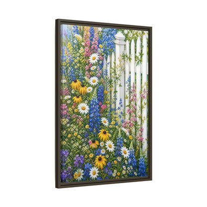 Side Mockup 11. Floral Wildflowers Colorful Wildflowers shown as stretched canvas wall art