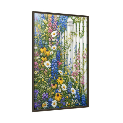 Side Mockup 8. Floral Wildflowers Colorful Wildflowers shown as stretched canvas wall art