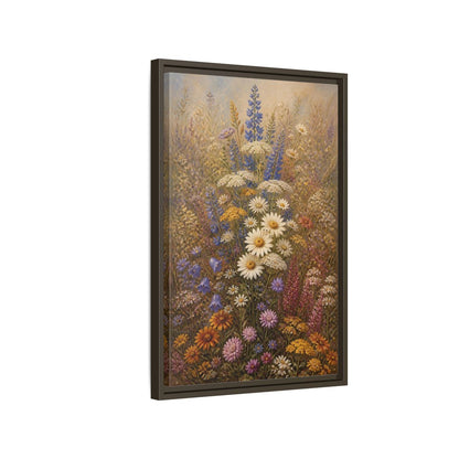 Side Mockup 2. Floral Wildflowers Colorful Wildflowers shown as stretched canvas wall art