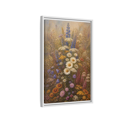 Side Mockup 1. Floral Wildflowers Colorful Wildflowers shown as stretched canvas wall art