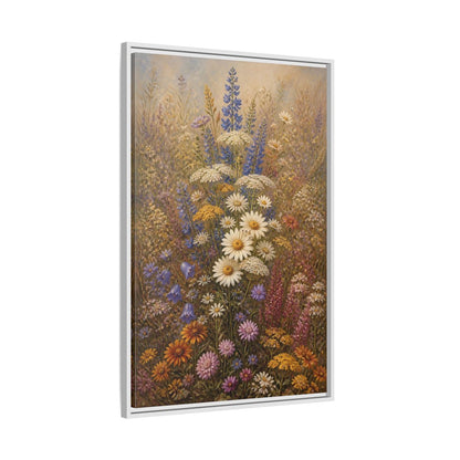 Side Mockup 9. Floral Wildflowers Colorful Wildflowers shown as stretched canvas wall art
