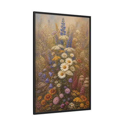 Side Mockup 12. Floral Wildflowers Colorful Wildflowers shown as stretched canvas wall art