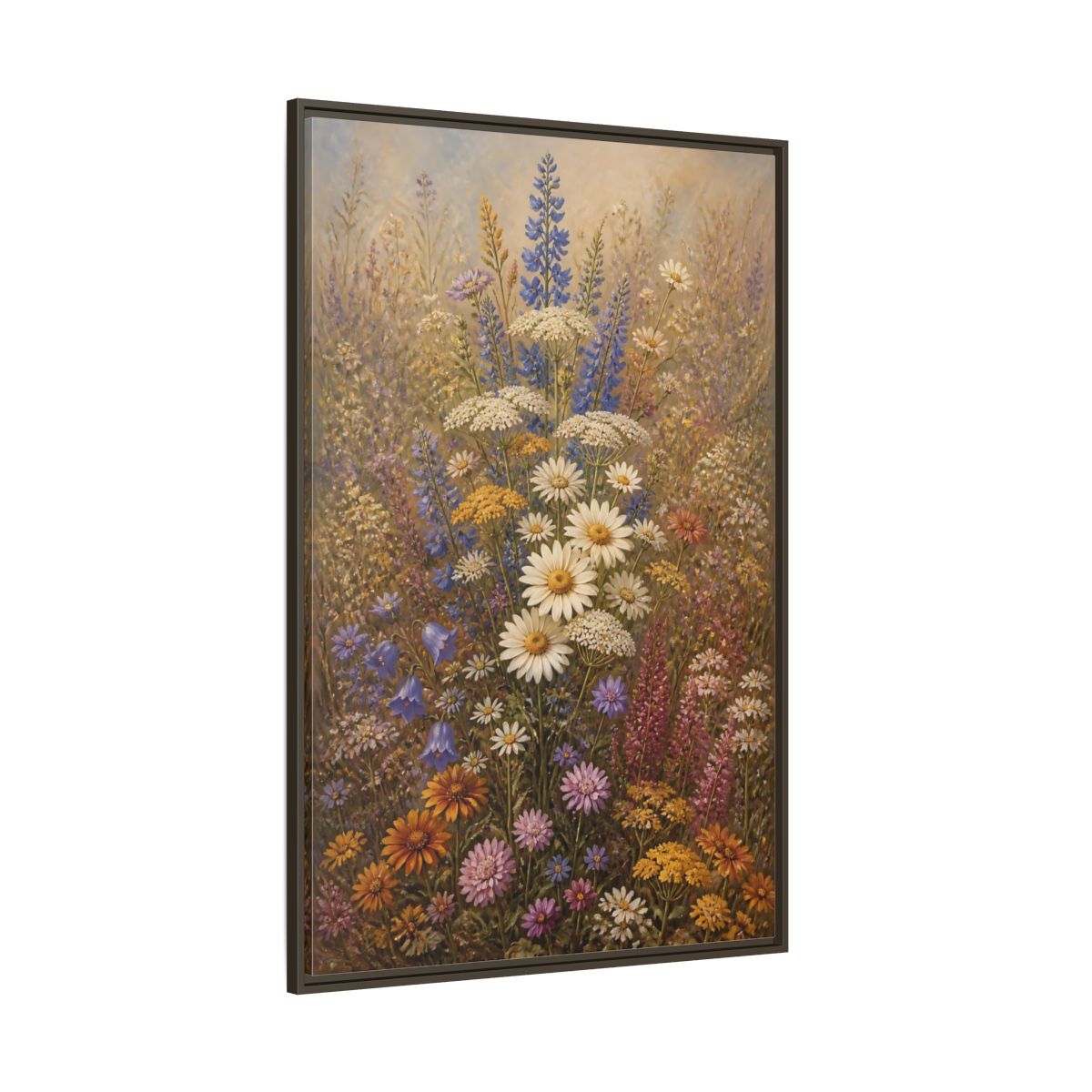 Side Mockup 8. Floral Wildflowers Colorful Wildflowers shown as stretched canvas wall art