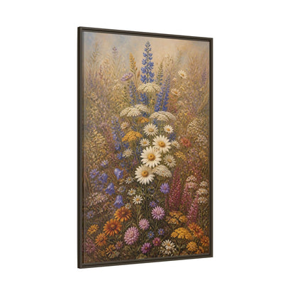 Side Mockup 8. Floral Wildflowers Colorful Wildflowers shown as stretched canvas wall art
