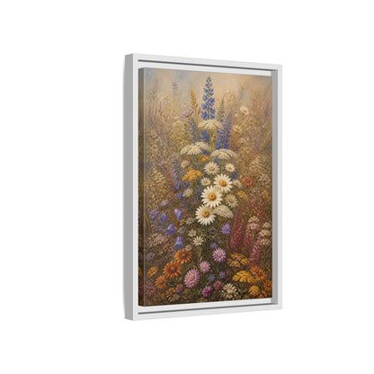 Side Mockup 4. Floral Wildflowers Colorful Wildflowers shown as stretched canvas wall art