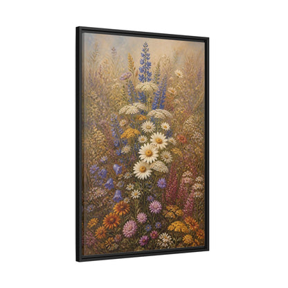 Side Mockup 13. Floral Wildflowers Colorful Wildflowers shown as stretched canvas wall art