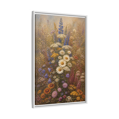 Side Mockup 10. Floral Wildflowers Colorful Wildflowers shown as stretched canvas wall art