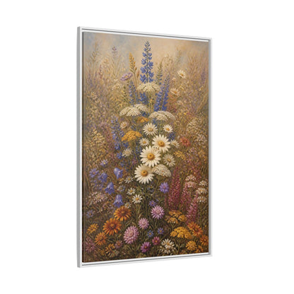Side Mockup 7. Floral Wildflowers Colorful Wildflowers shown as stretched canvas wall art