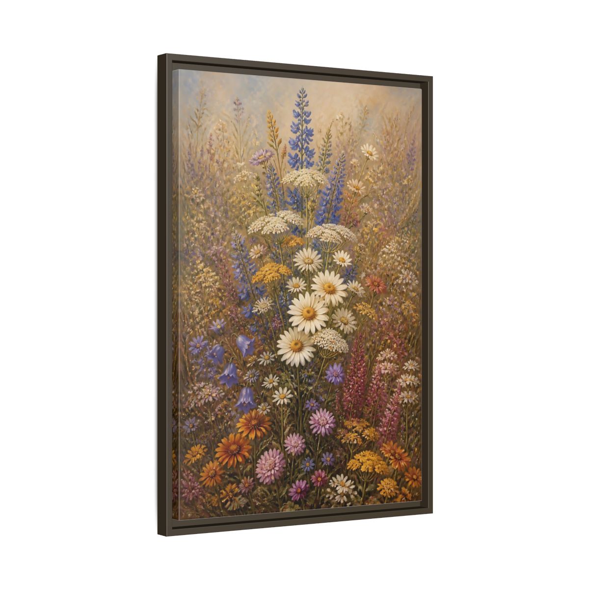 Side Mockup 11. Floral Wildflowers Colorful Wildflowers shown as stretched canvas wall art