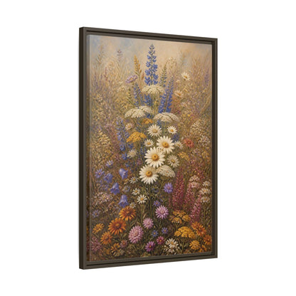 Side Mockup 11. Floral Wildflowers Colorful Wildflowers shown as stretched canvas wall art