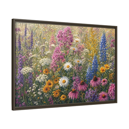 Main Mockup. Floral Wildflowers Colorful Wildflower Field shown as stretched canvas wall art