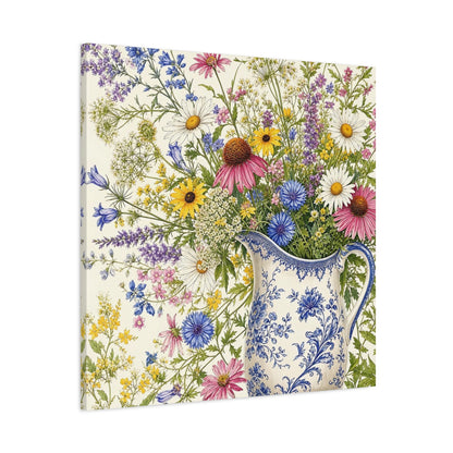 Main Mockup. Floral Wildflowers Colorful Wildflowers shown as stretched canvas wall art