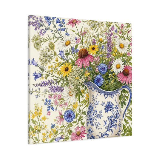 Main Mockup. Floral Wildflowers Colorful Wildflowers shown as stretched canvas wall art