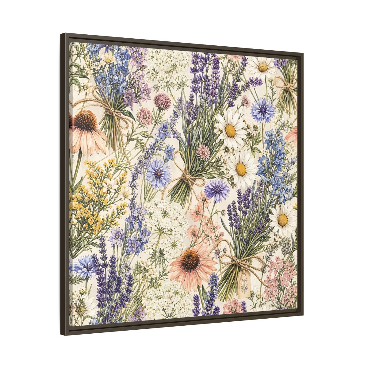 Main Mockup. Floral Wildflowers Pastel Wildflowers shown as stretched canvas wall art