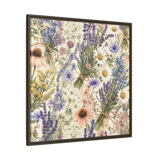 Main Mockup. Floral Wildflowers Pastel Wildflowers shown as stretched canvas wall art