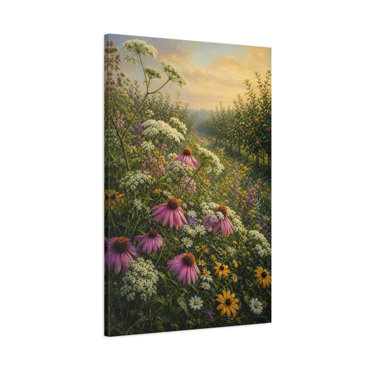 Main Mockup. Floral Wildflowers Wildflower Field shown as stretched canvas wall art