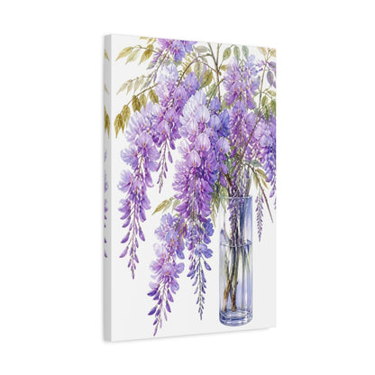 Side Mockup 3. Floral Wisteria Bouquet shown as canvas print