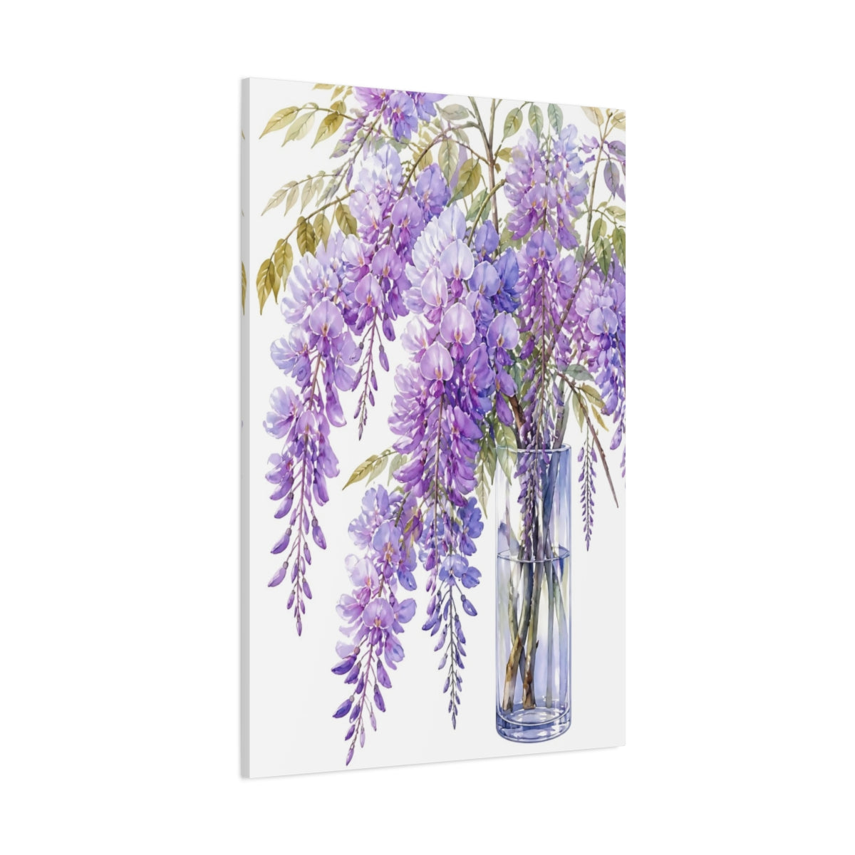 Side Mockup 1. Floral Wisteria Bouquet shown as canvas print