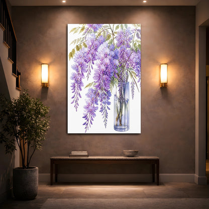 Mockup 2. Floral Wisteria Bouquet shown as canvas print