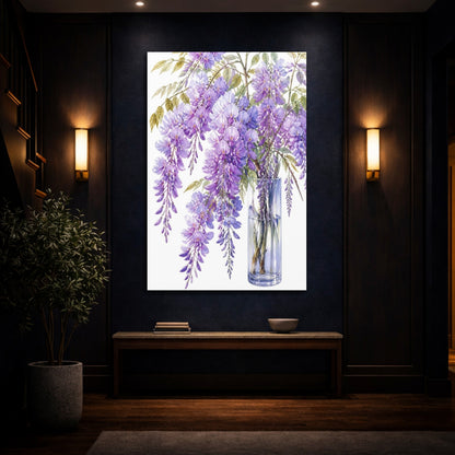 Mockup 4. Floral Wisteria Bouquet shown as canvas print