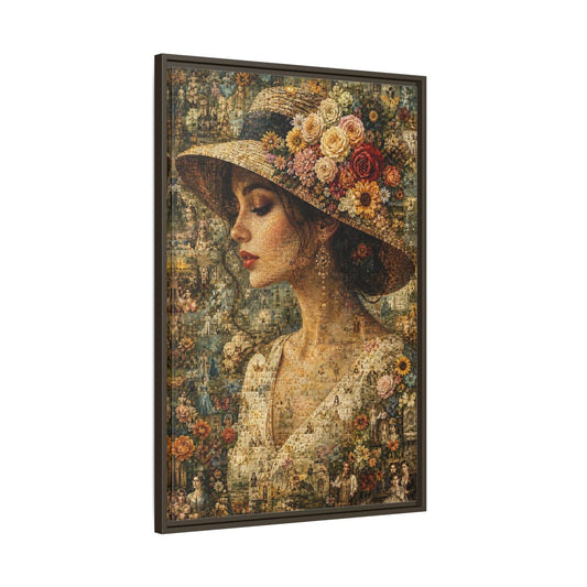 Main Mockup. Floral Woman Multicolor Floral shown as stretched canvas wall art