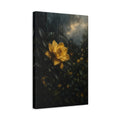Side Mockup 4. Floral Yellow Flower Yellow And Dark shown as stretched canvas wall art