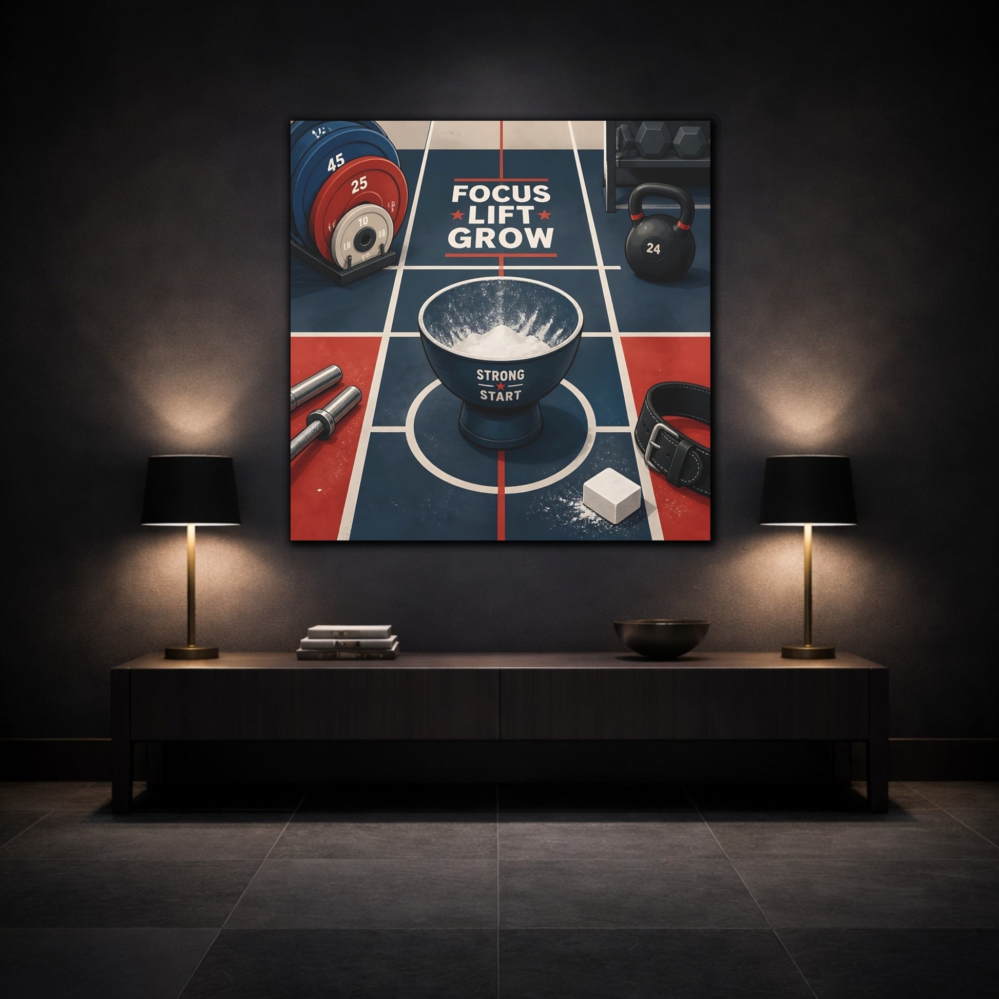 Mockup 3. Focus Lift Grow shown as canvas print