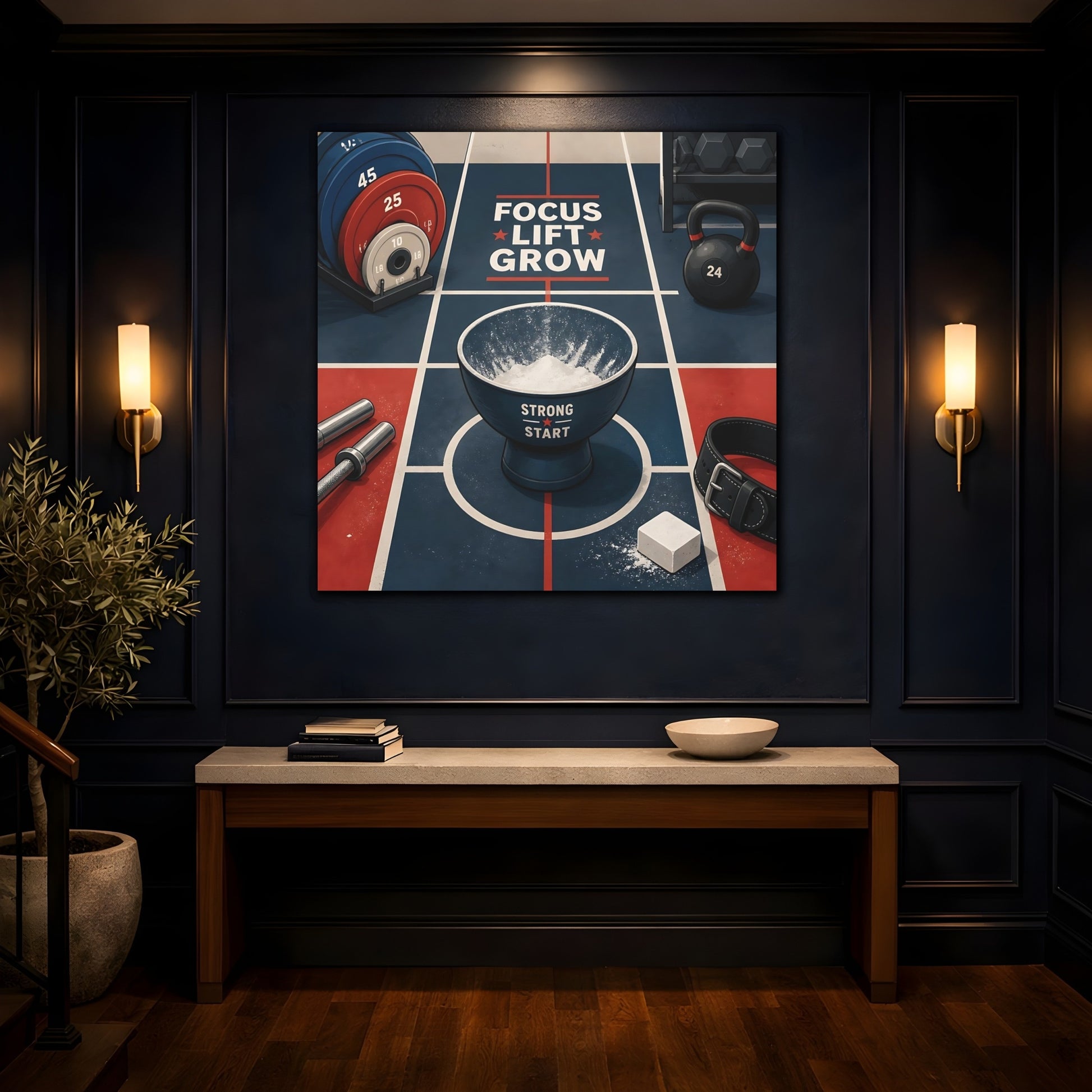 Mockup 4. Focus Lift Grow shown as canvas print