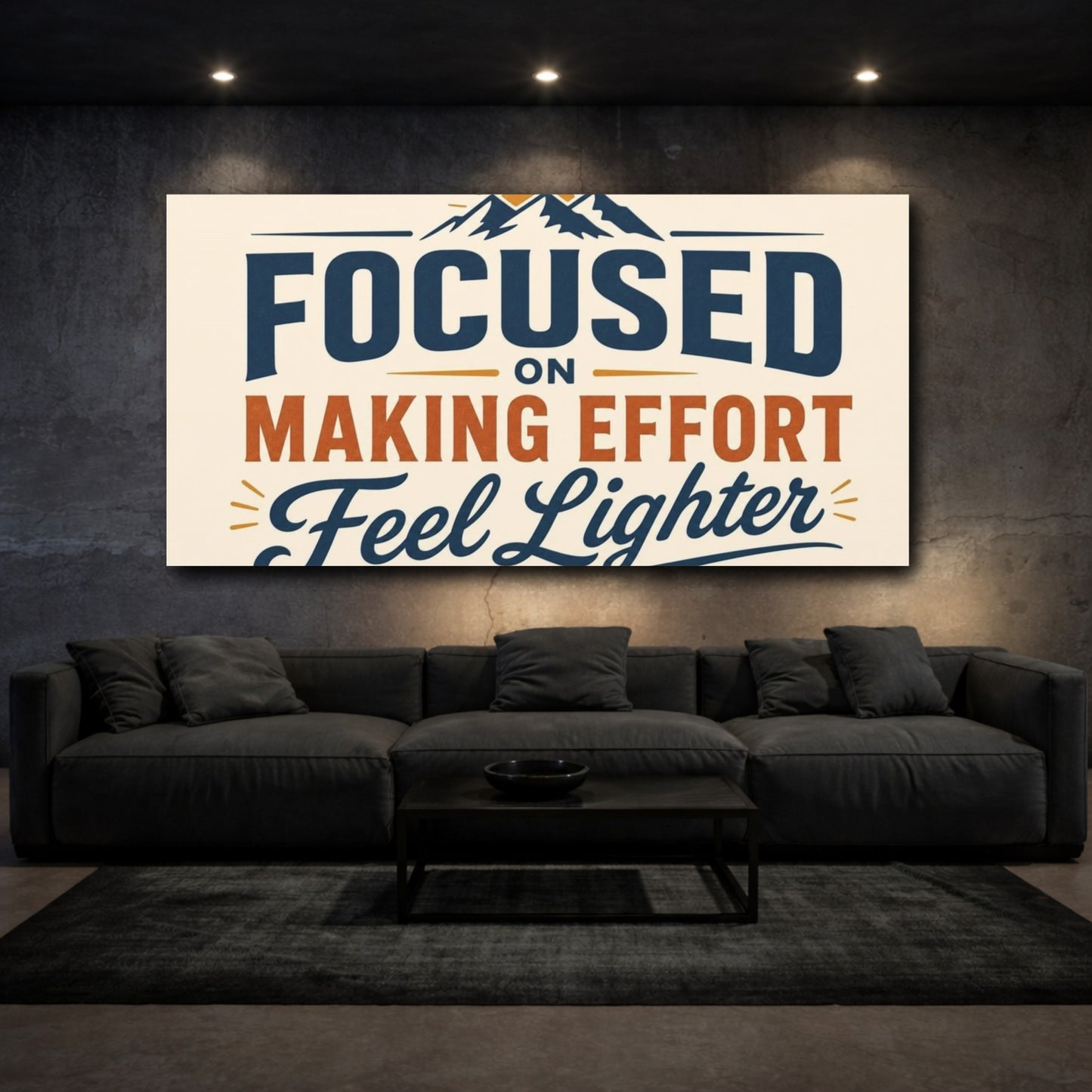 Mockup 3. Focused On Making Effort shown as canvas print