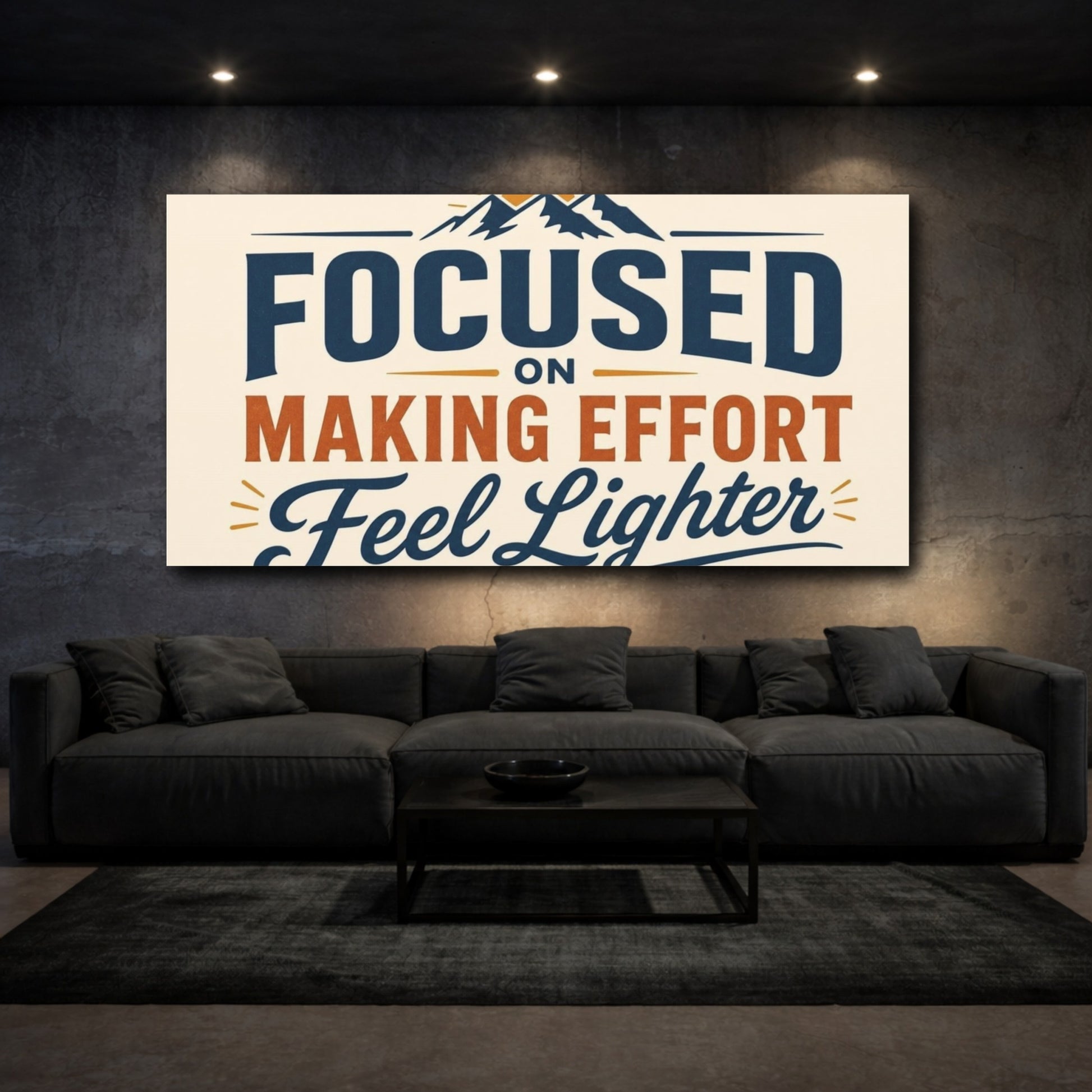 Mockup 3. Focused On Making Effort shown as canvas print