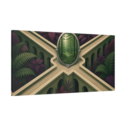 Main Mockup. Forest Mirror Illusion shown as canvas print