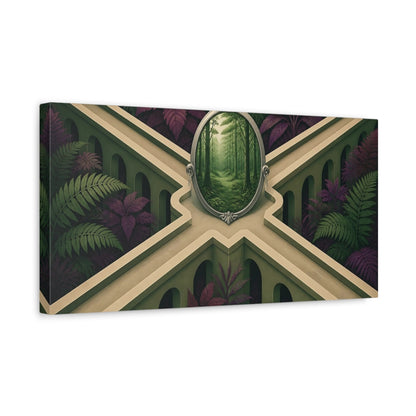 Side Mockup 3. Forest Mirror Illusion shown as canvas print
