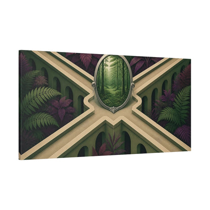 Side Mockup 2. Forest Mirror Illusion shown as canvas print
