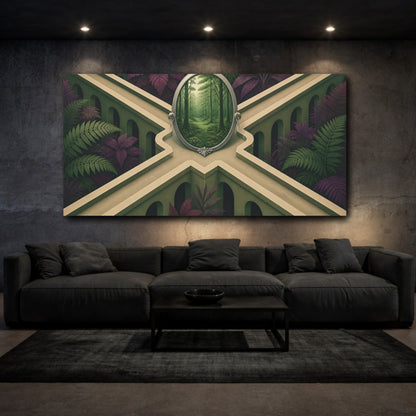 Mockup 3. Forest Mirror Illusion shown as canvas print