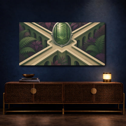 Mockup 4. Forest Mirror Illusion shown as canvas print