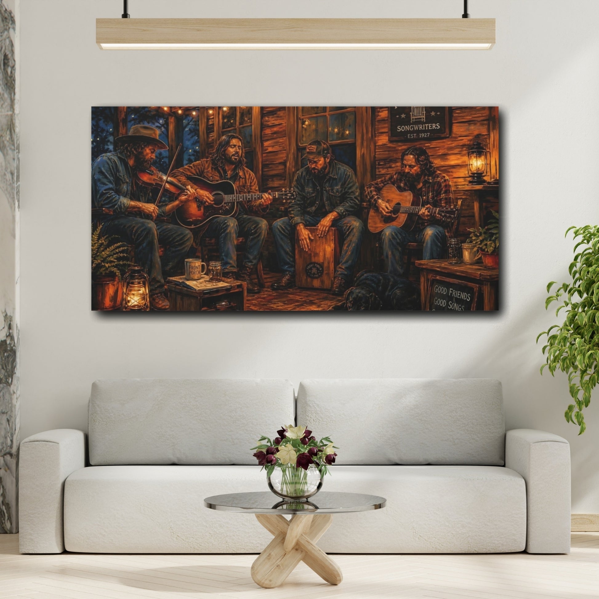 Mockup 2. Front Porch Songwriters shown as canvas print