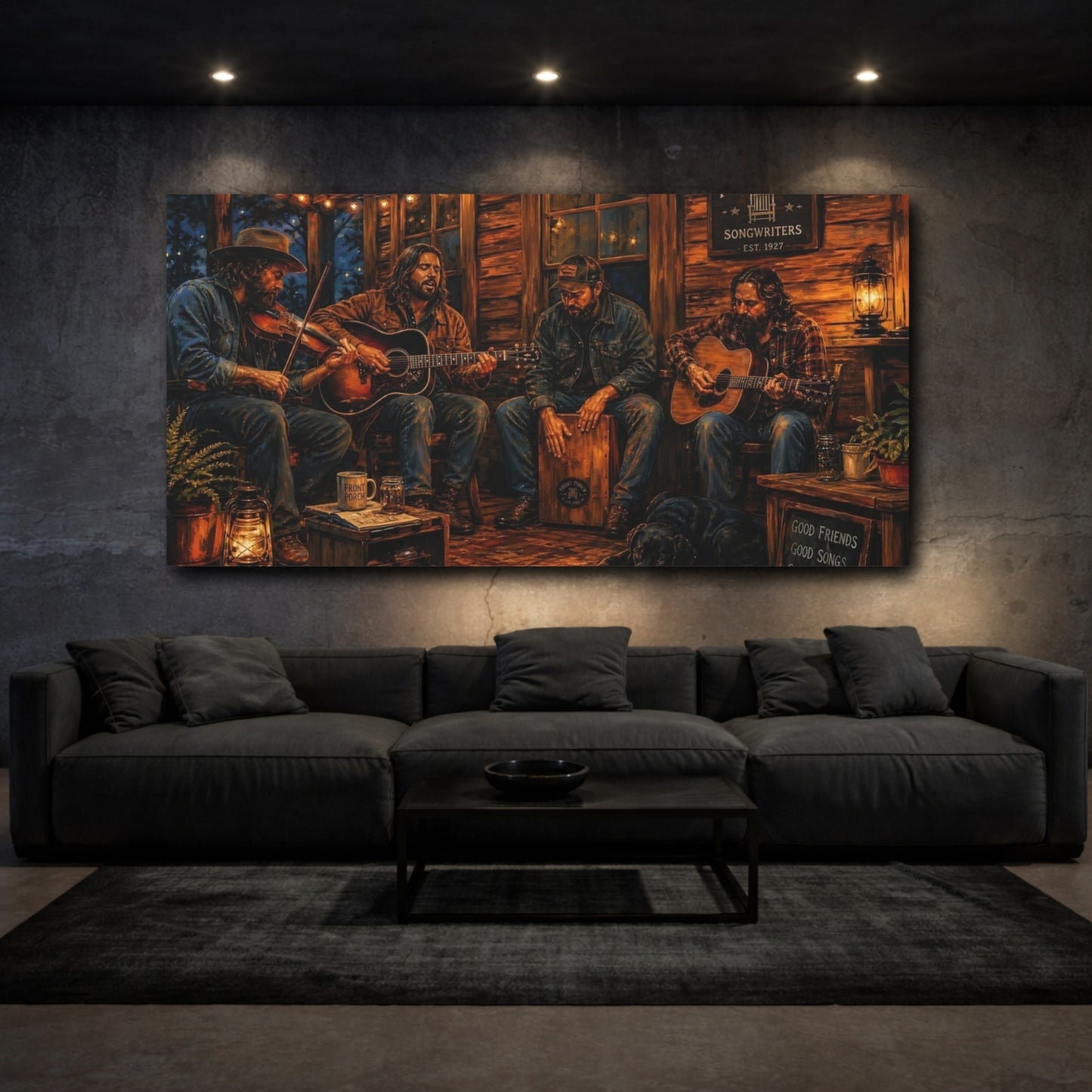 Mockup 3. Front Porch Songwriters shown as canvas print
