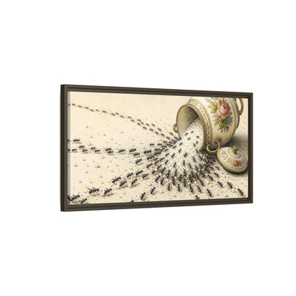Main Mockup. Funny Ant Rescue shown as framed canvas print