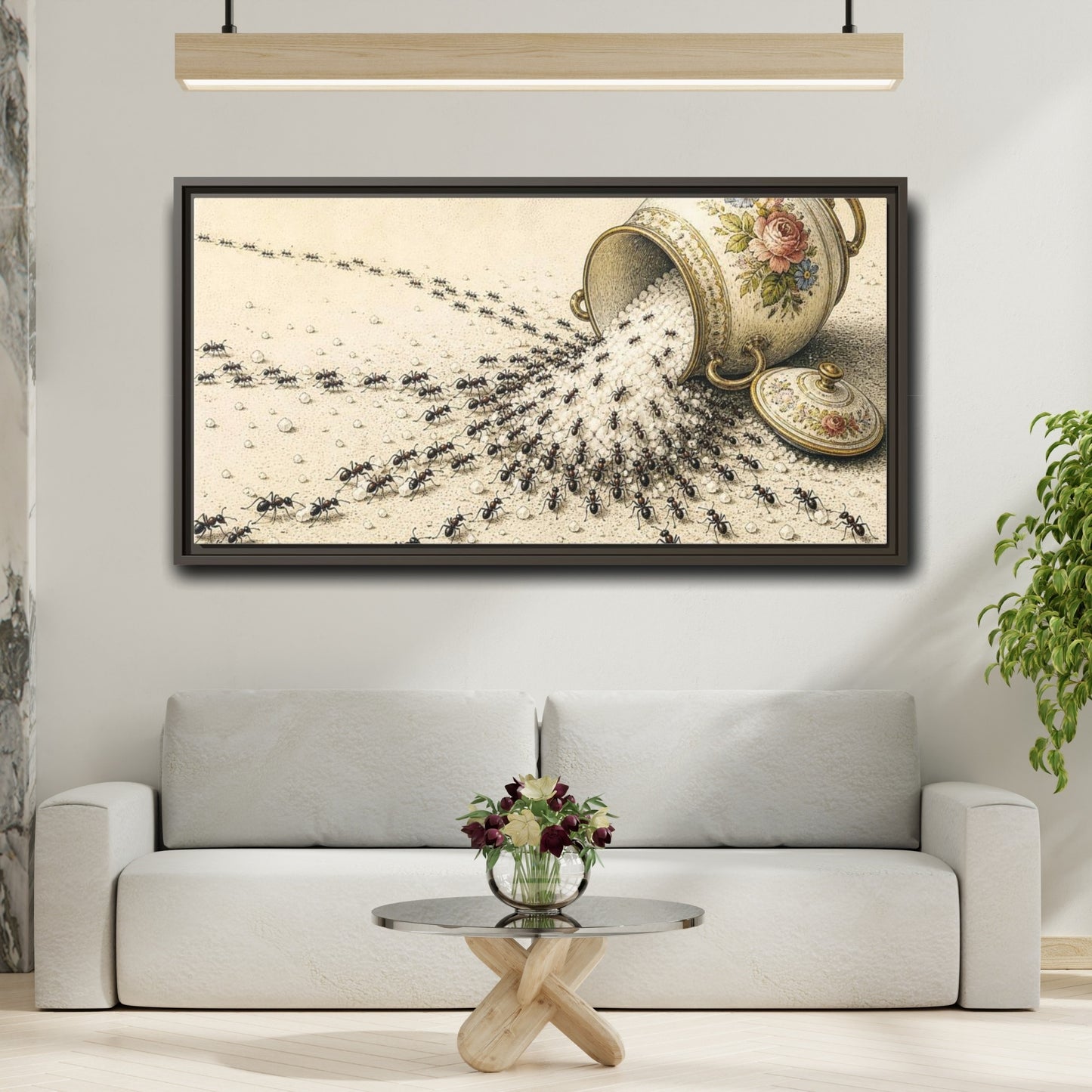 Mockup 2. Funny Ant Rescue shown as framed canvas print