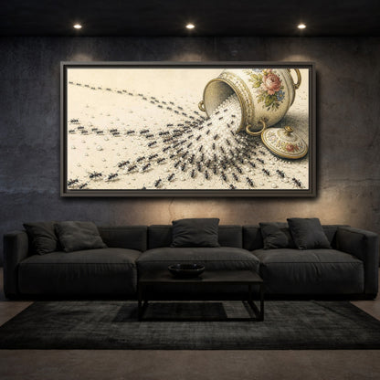 Mockup 3. Funny Ant Rescue shown as framed canvas print